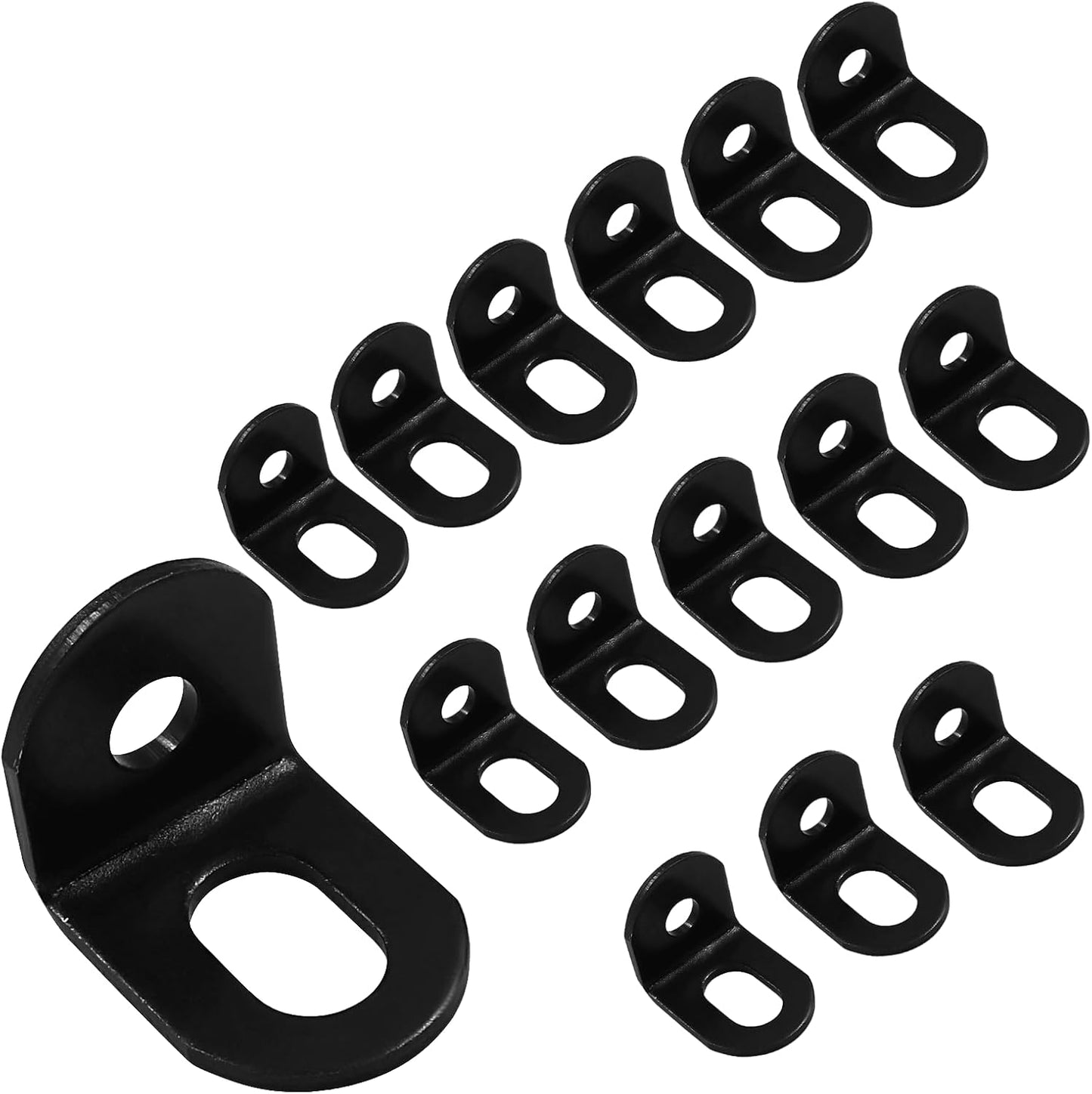 Biaungdo 15 Pcs 18x18x21mm/0.7"x0.7"x0.83" Adjustable Right Angle Brackets L-Shape Corner Brace Support Black V1259-DP01-E-43