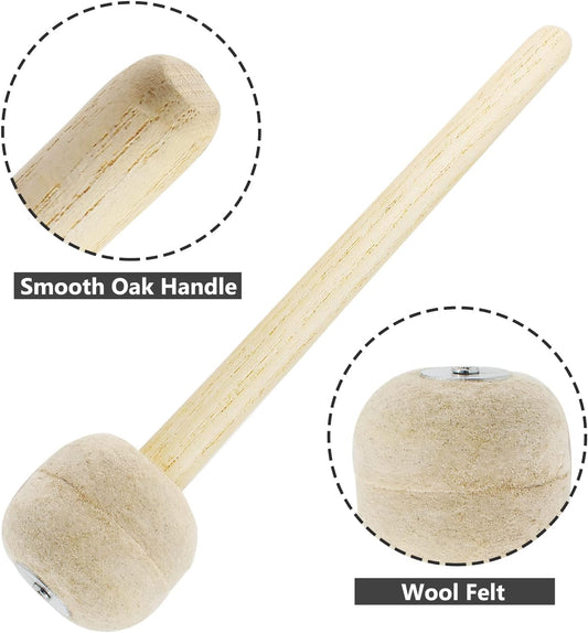 Biaungdo 2 Pack Drum Mallet, 13" Wool Felt Drum Stick, Bass Drum Mallet Drum Stick, Anti-slip Bass Percussion V1259-DP01-E-46
