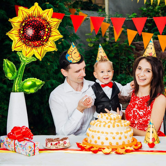 6 Pieces 36 Inch Sunlower Balloons Sunlower Birthday Party Decorations Supplies Yellow Aluminum oil Balloon V1259-DP01-E-464
