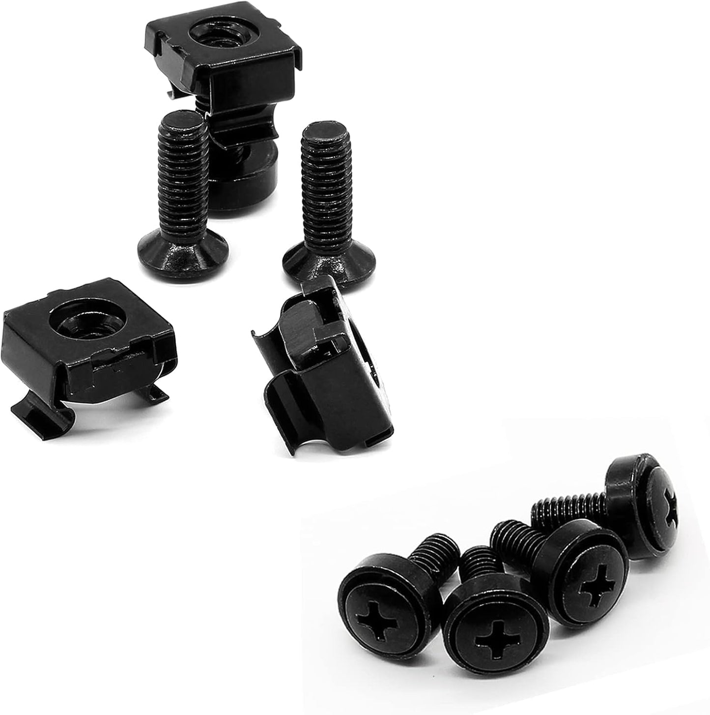 Biaungdo 30 Pcs M5 x 16mm Rack Screws and Cage Nuts, Computer Rack Mount Cage Screws & Nuts & Washers for V1259-DP01-E-50