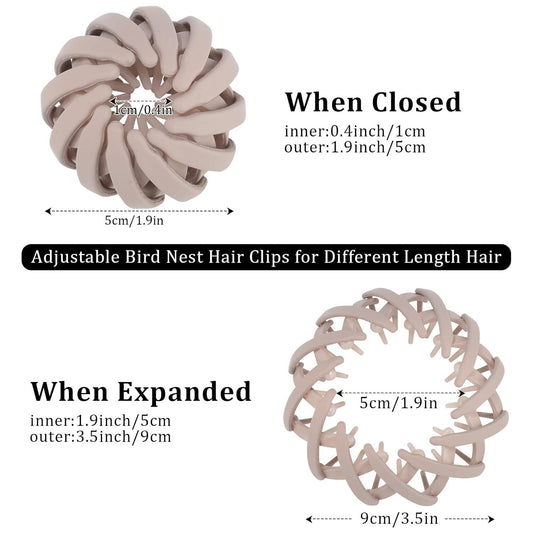 6Pcs Bird Nest Magic Hair Clips Hair Nest or Bun Strong Ponytail Holders Hair Accessories or Women Girls V1259-DP01-E-547