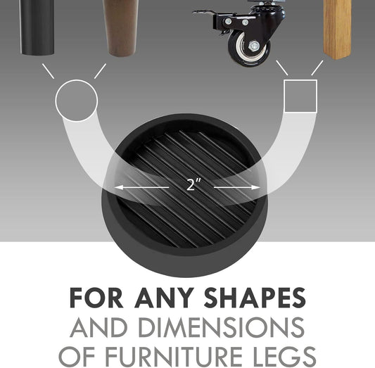 2X2 Round Rubber Caster Cups, Non Slip urniture Pads, Anti-Slip Gripper, Anti Skid urniture eet, Anti Slide V1259-DP01-E-568