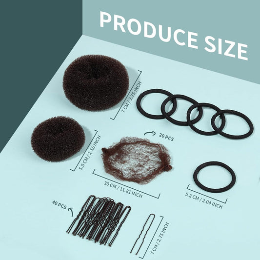 6 PCS Hair Bun Makers or Kids, 10 Invisible Bun Nets or Ballet Girls, 3PCS Extra Small 3PCS Small Donut Buns V1259-DP01-E-579