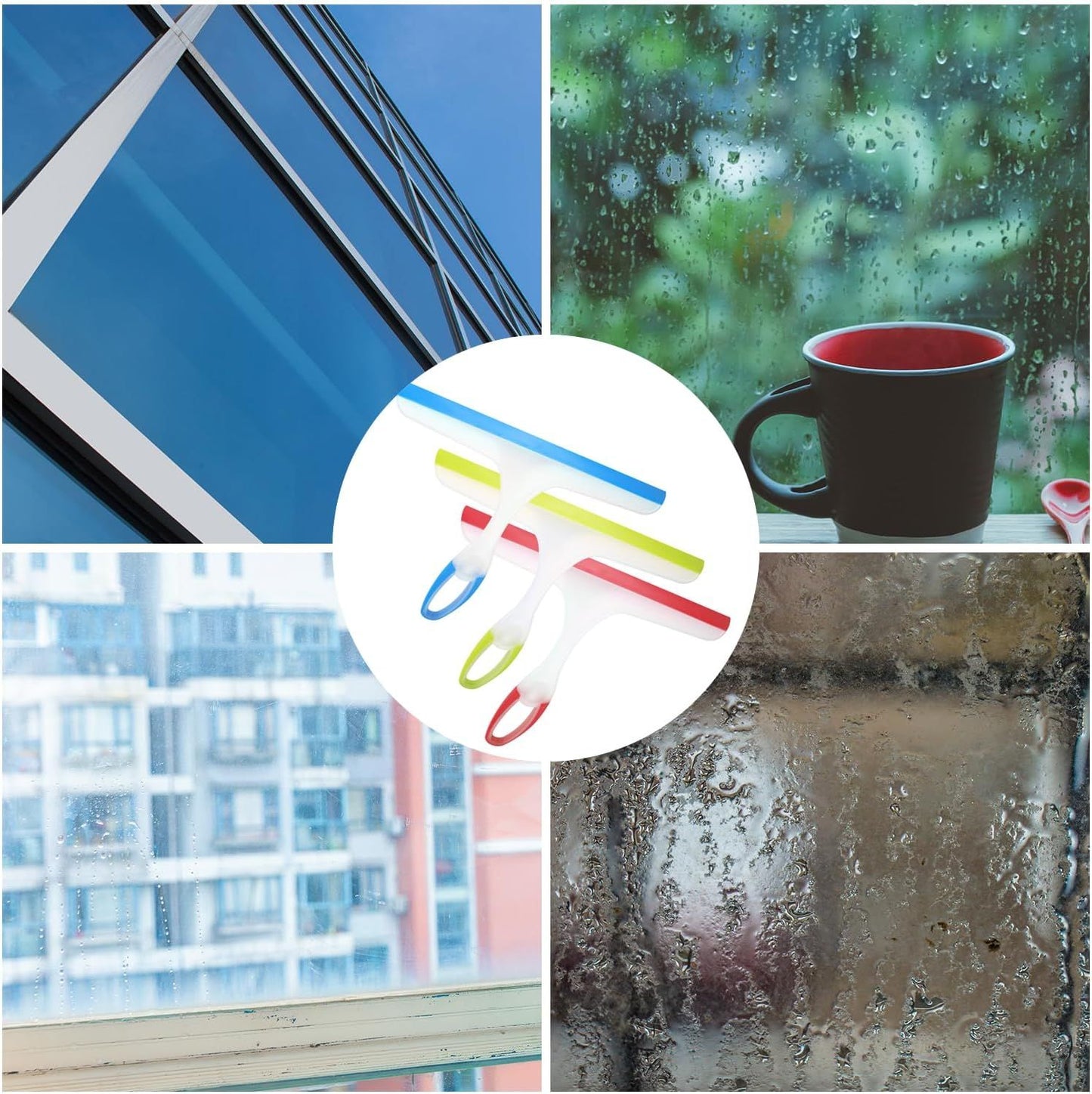 Shower Squeegee or Glass Doors, 3pcs Bathroom Squeegee or Shower Cleaner Squeegee, Window Cleaning Squeegee V1259-DP01-E-584