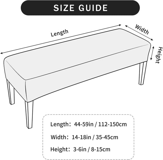 FORCHEER Dining Bench Cover Velvet Black Bench Slipcover for Living Room Rectangle 59inch Bench Seat V1259-DP01-F-10