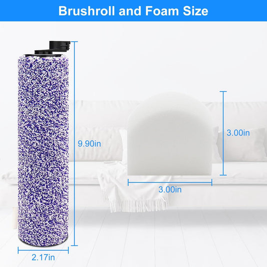 8 Pack Brush Roller and ilter Replacement or Shark WD201 Vacuum - Washable oam ilters or WD100, WD101, V1259-DP01-F-160