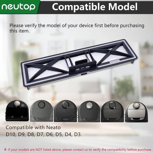 Gray Replacement H12 HEPA ilters Compatible with Neato D10, D9, D8, D7, D6, D5, D4, D3, Robotic Vacuum V1259-DP01-F-217