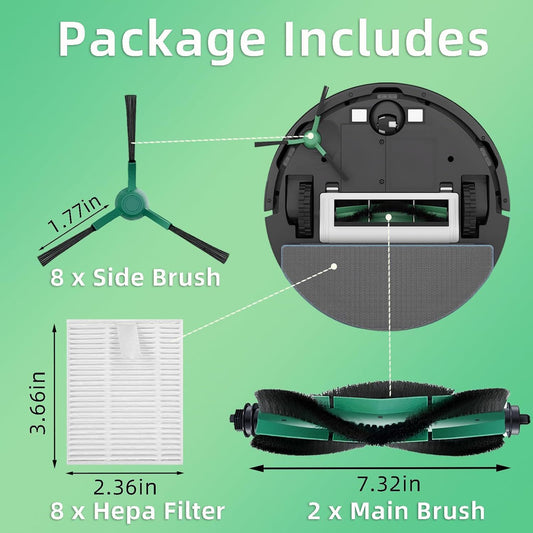 Accessories Kit Compatible with iRobot Roomba 104/105 Vac & Combo, Essential Q0120, Q0520, Y0110, Y0140, Q011 V1259-DP01-F-260