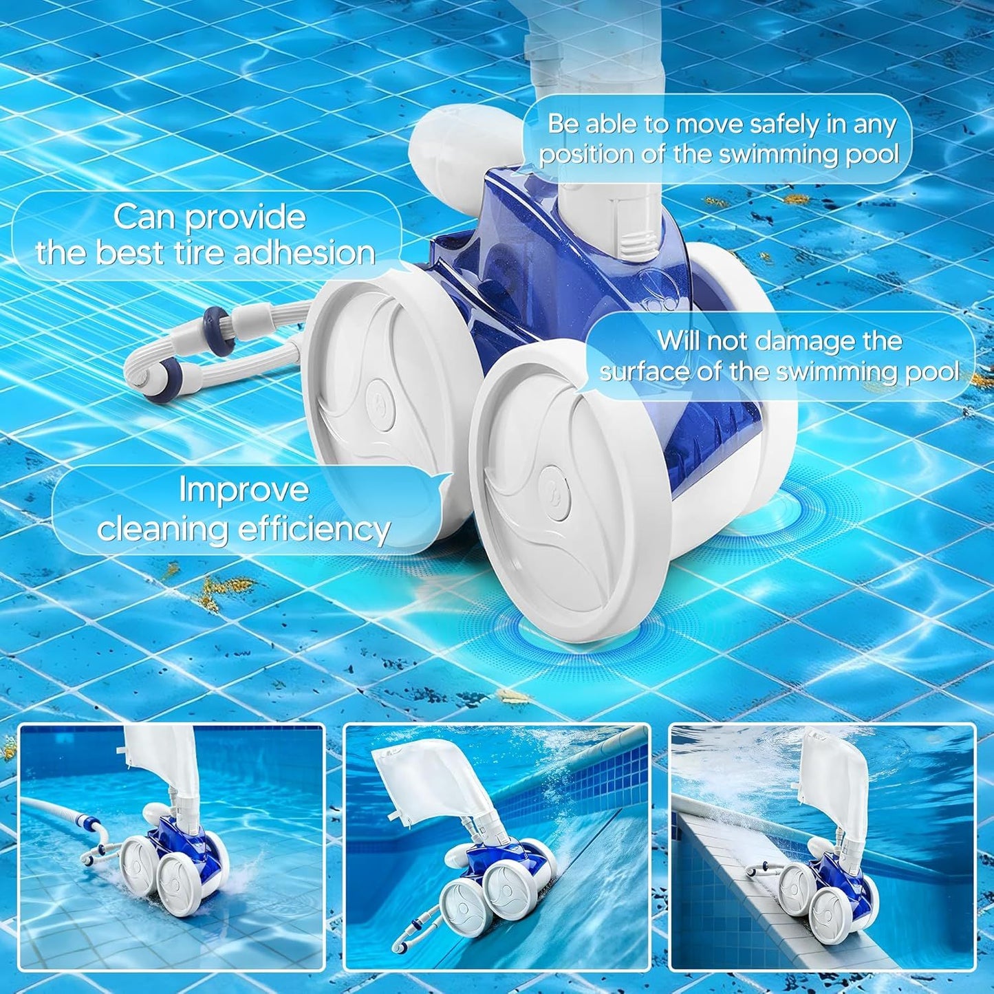 Pool Cleaner All Purpose Tire Replacement Part Compatible with Polaris 280 360 180 380 C10 C-10 Pack o 3 V1259-DP01-F-340