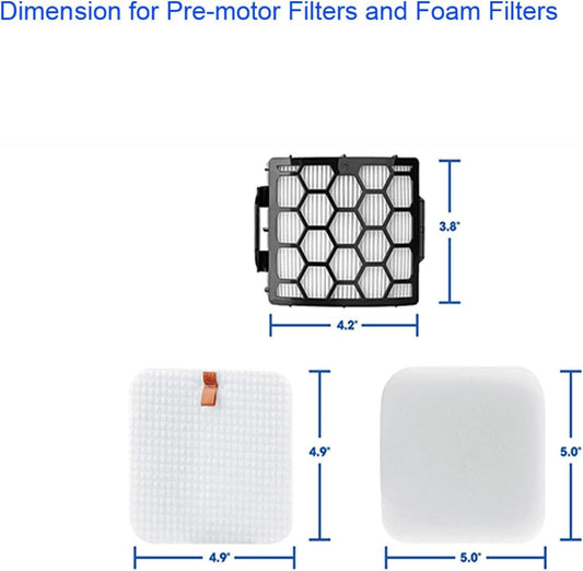 Brushroll & Hepa oam ilters Compatible with Shark Rotator Duo Clean Powerins LA500 LA500WM LA502 LA502NP V1259-DP01-F-395