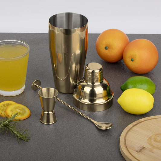 Large 24oz Cocktail Shaker Set, Stainless Steel 18/8 Martini Mixer Shaker with Built-in Strainer, Measuring V1259-DP01-F-478