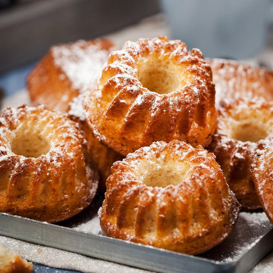 Mini luted Tube Cake Pan, 6 Cavity Baking Pan, Non-stick Baking Mold or Cupcakes, Donuts, Cornbread, V1259-DP01-F-479