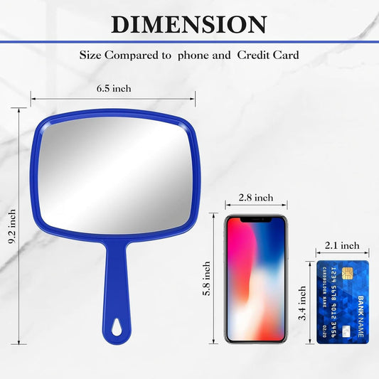 3 Pcs Hand Handheld Mirrors with Handle Bulk, Small Portable Salon Barber Hairdressing Vanity Cosmetic Mirror V1259-DP01-F-499