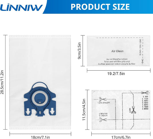 20 Pack 3D Airclean GN Vacuum Cleaner Bags and 20 Pack JM Vacuum Bags Compatible with Miele Canister Vacuum V1259-DP01-F-581