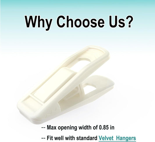 Hanger Clips for Velvet Hangers (Beige, 40 PCS), Non-Slip Plastic Clips Pant Skirt Hanger Clips for Flocking V1259-DP01-F-68