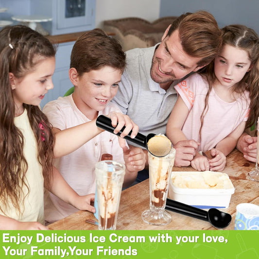 Ice Cream Scoop,Black Aluminum Ice Cream Scooper,7.3 Inches One-Piece Design Nonstick Cookie V1259-DP01-G-00008
