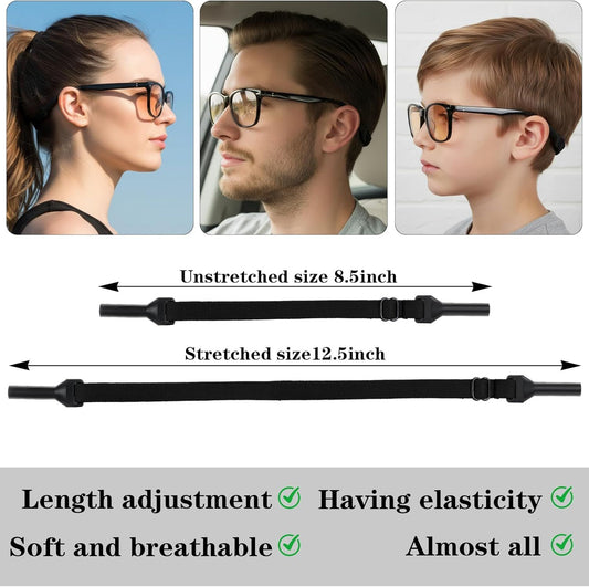 4 Pack Athletic Straps for Glasses, Adjustable Glasses Strap for Sports, Anti-Slip Pilotfish Glass Straps for V1259-DP01-G-00023