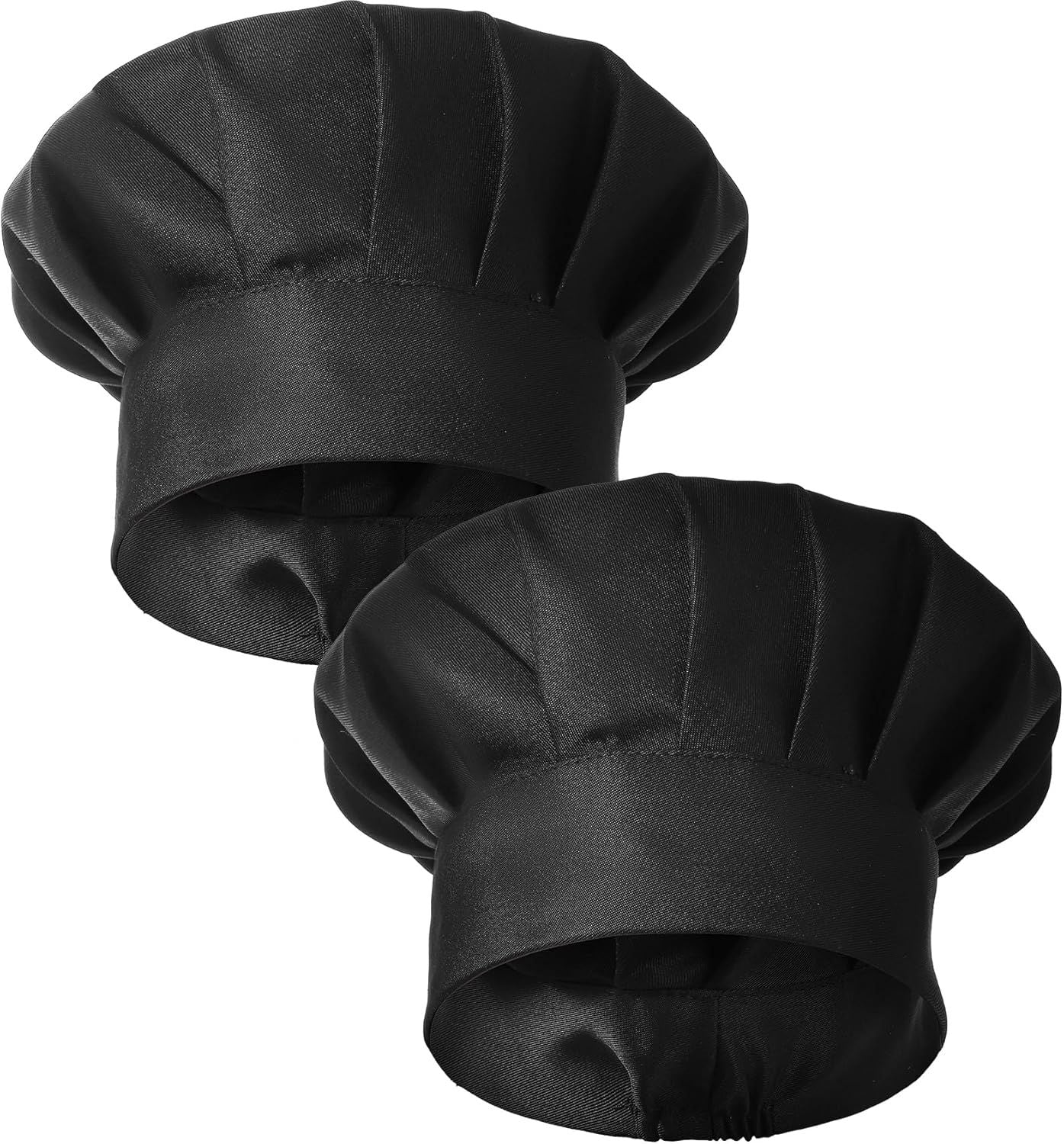 2PCS Black Chef Hat, Chef Cap for Men & Women, Breathable Baker's Hat for Cooking, Kitchen, Reusable & V1259-DP01-G-00026