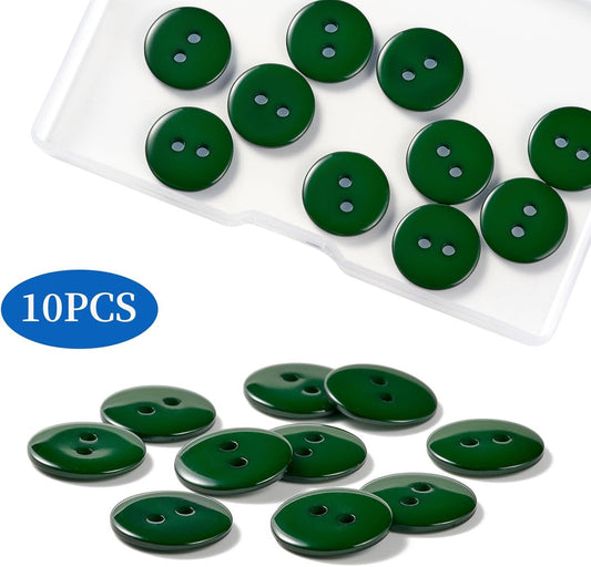 10pcs 15mm Resin Sewing Button,2 Holes Round Craft Decorative Buttons for Coat,Clothes Holiday Decoration DIY V1259-DP01-G-00080