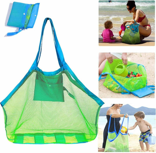 Mesh Extra Large Beach Bags and Totes - Holds Toys, Towels, Sand Away - For Children's Toys, Market, Grocery, V1259-DP01-G-00110