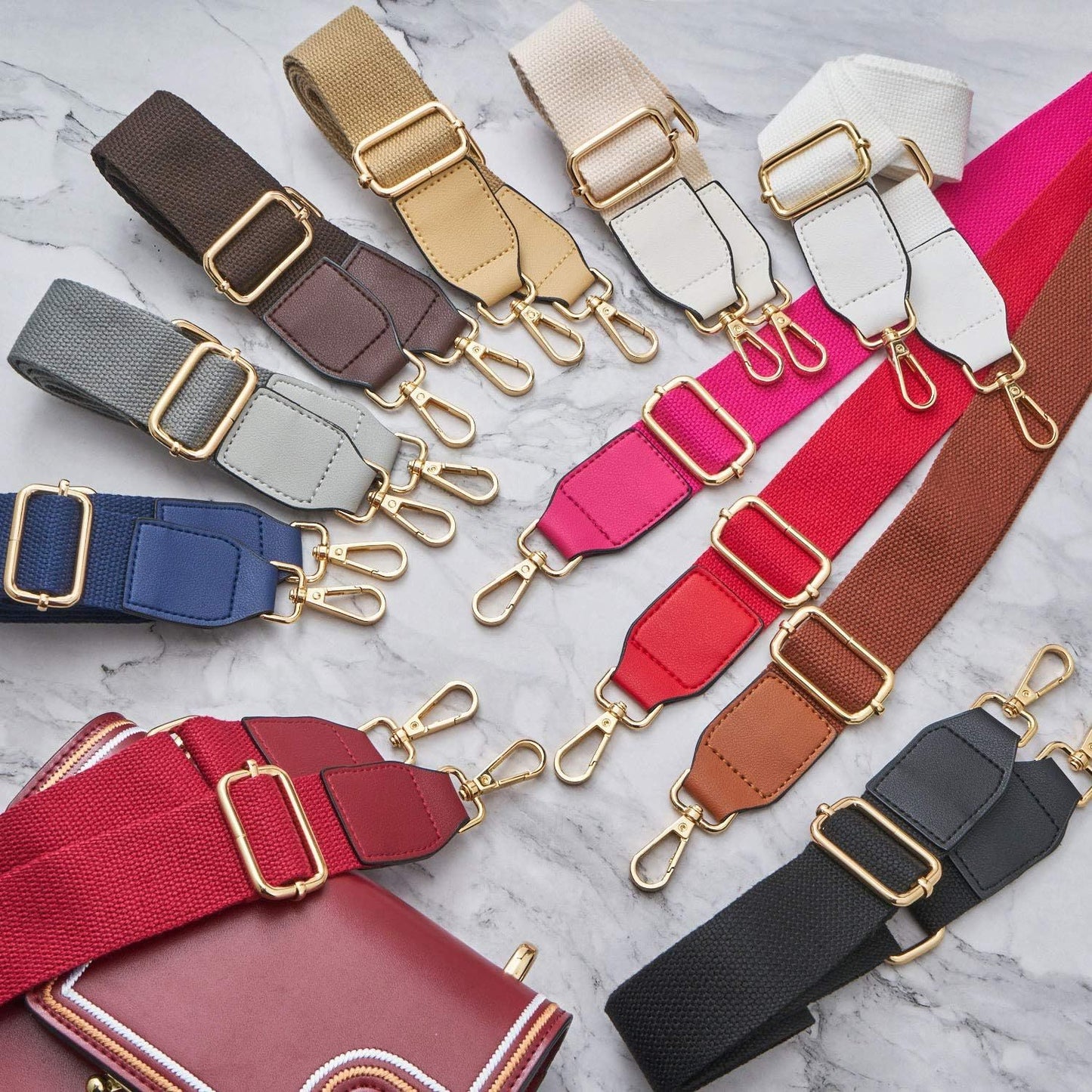 Wide Shoulder Purse Strap Replacement Adjustable Belt Canvas Bag Crossbody Handbag V1259-DP01-H-00047