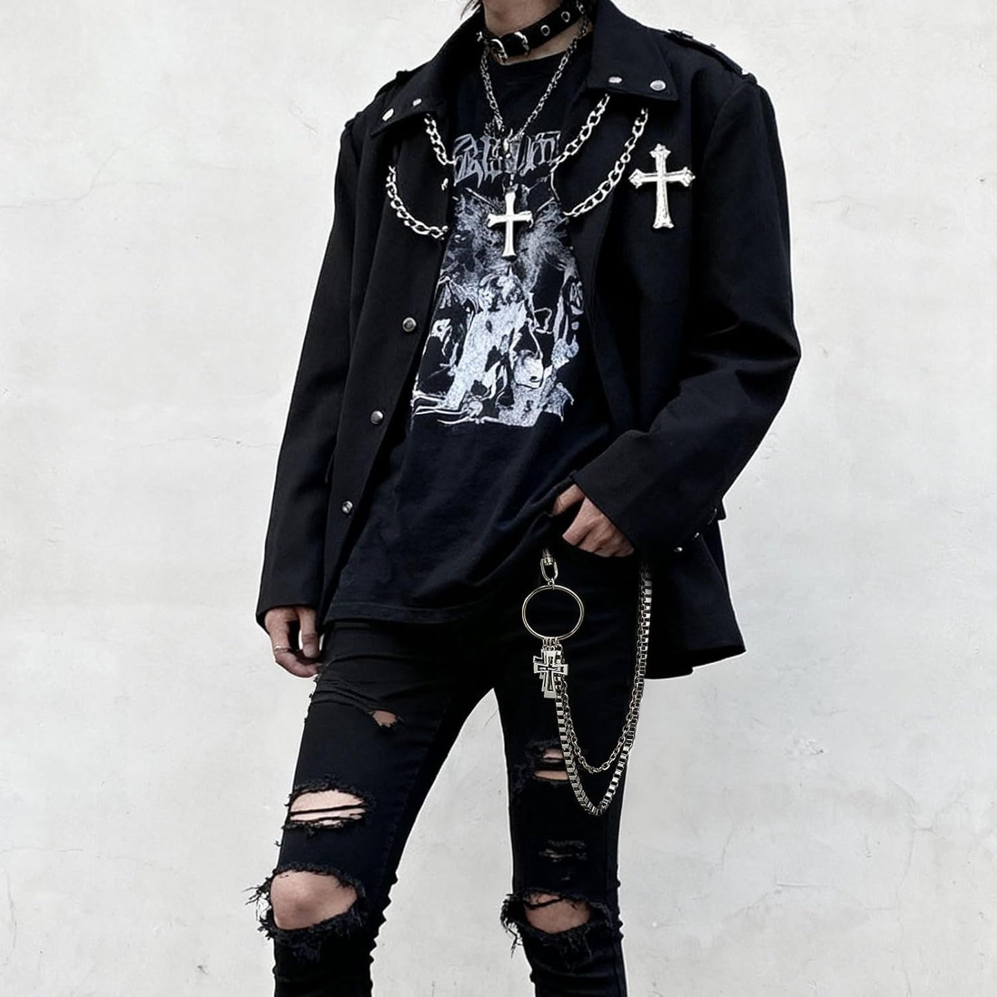 Wallet Chain,Punk Trousers Pants Chains for Men Women,Pocket Chain Heavy Chain Belt Goth Accessories V1259-DP01-H-00050