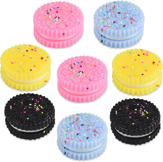 8 PCS Colorful Cookies Squish Fidget Toys - Sensory Fidget Squeeze Toy- Party Favors Gifts Stress V1259-DP01-H-00135