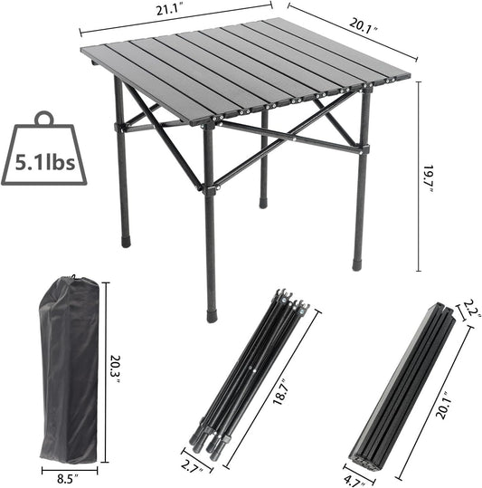 Portable Camping Table Folding Side Table Aluminum Lightweight Table with Carry Bag for Outdoor Cooking V1259-DP01-I-00019