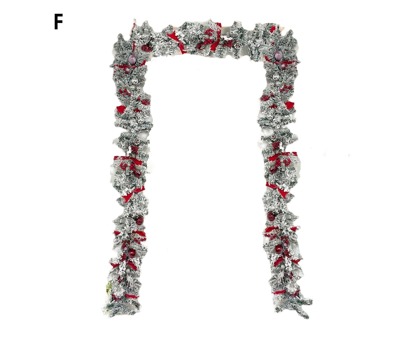 Christmas Artificial Wreath Red Bowknot Ribbon Garland-E V1263-JX-1006