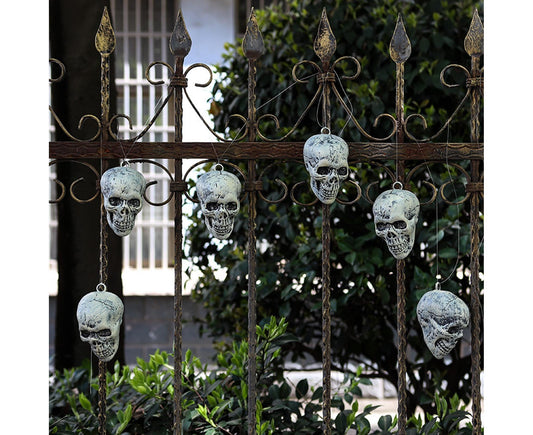 6 Pcs/Set Halloween Skull Ornament Artificial Realistic Increase Atmosphere Durable Clear Texture Skeleton V1263-JX-1018