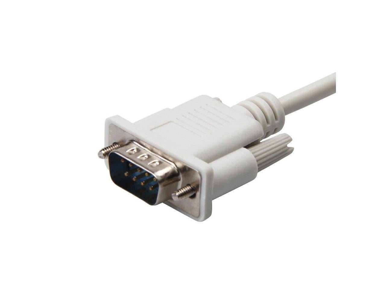 2Pcs 1.5/3/5m RS232 DB9 9Pin Serial Male to Male COM Port Data Converter Cable V1263-JX-1042