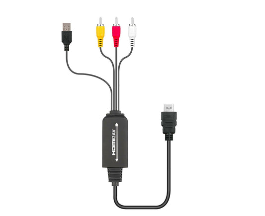 AV Adapter Plug and Play High Speed ABS HDMI-compatible to 3 RCA Converter for Computer Black V1263-JX-1059
