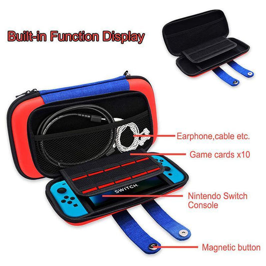 Carry Case Compatible with Nintendo Switch and New Switch OLED Console with Pockets for Accessories and V1263-JX-1106