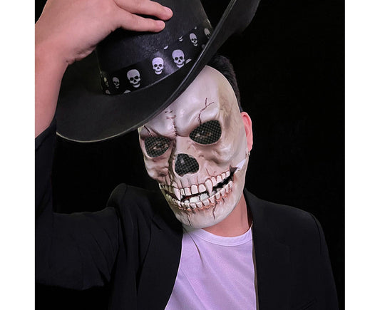 Adjustable Halloween Ghost Masque with Scary Looking Artificial Skeleton Face for Theme Parties Masquerade V1263-JX-1156