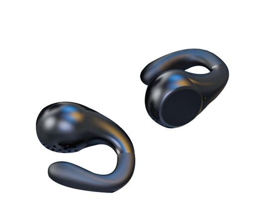 Ear Clip Bluetooth Earbuds HiFi Sound Open Ear Wireless Earphones with Power Display for Sports Running Black V1263-JX-118