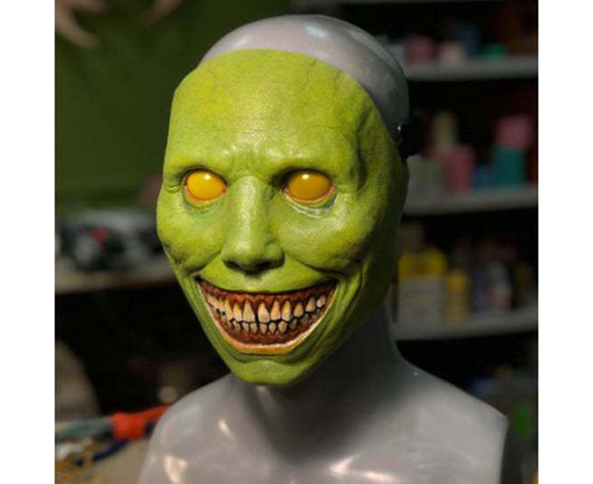 Unisex Halloween Horror Mask Smile Face and White Eyes Demon Mask COS Exorcist Creepy - Green V1263-JX-1199