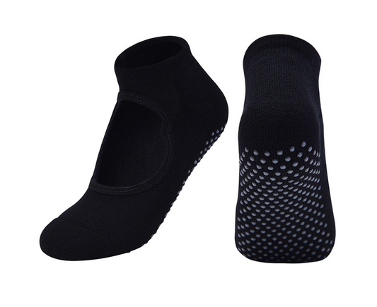 3 Pack Non Slip Grip Yoga Socks for Pilates, Barre, Home-Black V1263-JX-1396