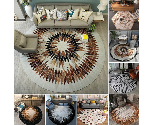 Round Shape Waterproof Non-slip Living Room Bedroom Floor Rug Carpet Blanket V1263-JX-1437