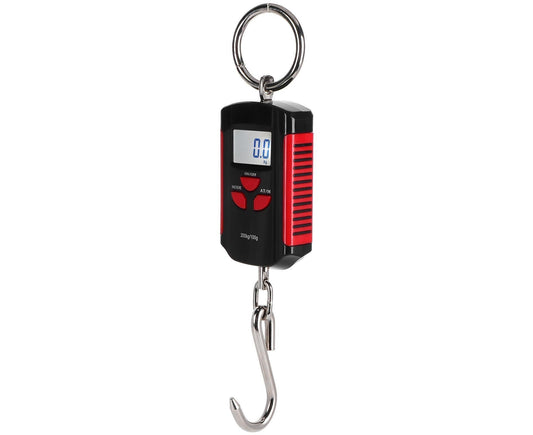 Portable Electronic Hanging Scale Digital LCD Backlit Display kg/lb/JIN 200KG W/HookRed Frame V1263-JX-1516