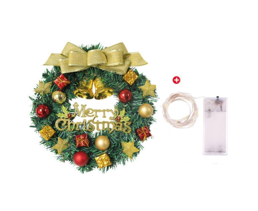 Artificial Christmas Wreath with Lights, Battery Operated Christmas Wreaths for Front Door,Christmas V1263-JX-1534