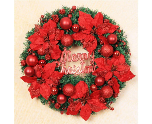 Christmas Ball Wreath Artificial Christmas Wreath Garland Decoration Home Party Decor Xmas Front Door V1263-JX-1538