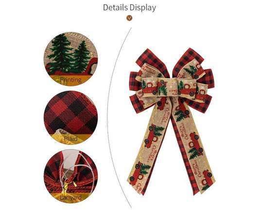 Fall Bow Wreath Thanksgiving Wreath Burlap Bow Fall Orange Pumpkin Wreath Bow Decor Buffalo Plaid Bow Tree V1263-JX-1565