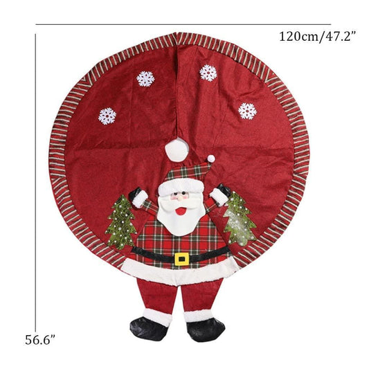 Christmas Tree Skirt, 48 Inch Christmas Tree Skirt Collar, 3D Santa Claus Tree Skirt V1263-JX-1610