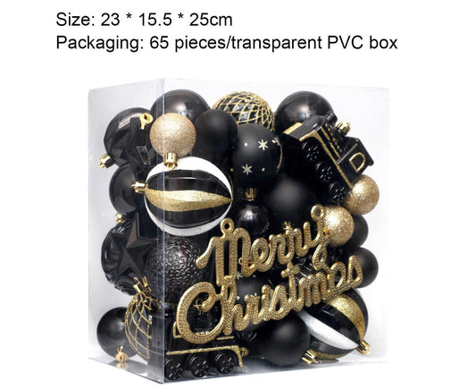 Christmas Balls Ornaments 65PCS Shatterproof Festive Wedding Hanging Ornaments Christmas Tree V1263-JX-1662