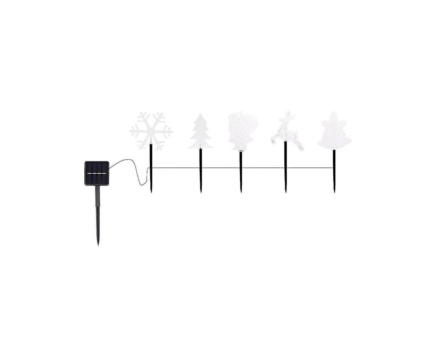 Christmas Garden Stake Lights 5x Solar Snowflake Star Christmas Tree Led Xmas Light Pathway Outdoor Christmas V1263-JX-1665