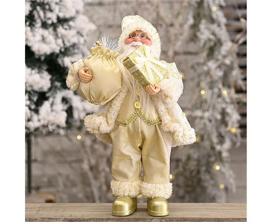 Christmas Santa Claus Plush Figurine Standing Santa Claus Stuffed Dolls Doll Ornaments Cute Christmas Party V1263-JX-1670