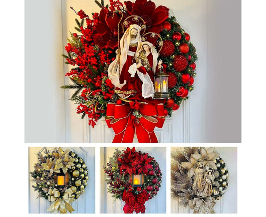 Christmas Wreath Vintage Easy Christmas Wreath for Home 40cm V1263-JX-1684