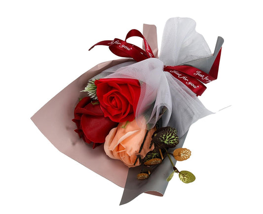 Soap Rose Flower Exquisite Vivid Nice-looking Scented Rose Soap Petals Body Soap for Valentine's Day - Red V1263-JX-1722