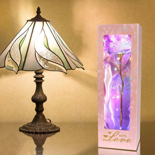 Colorful Galaxy Rose Women's Gift Birthday Gifts Gold Rose Gifts 24K Golden Foil Roses with LED Decor Gifts V1263-JX-1762
