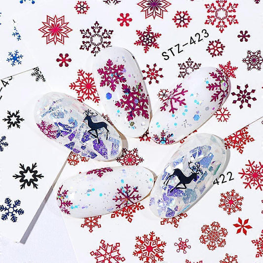 Christmas Nail Sticker New Year Water Decals Christmas Decoration Patch Watermark Nail Art Decoration V1263-JX-1810